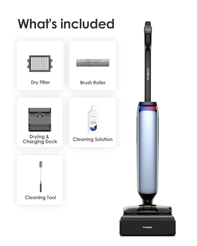 Tineco Floor One S9 Artist Pro Wet Dry Vacuum Cleaner, 22kPa Suction, 360° SmoothDrive, Anti-Tangle Design, 85℃ Flashdry, 75 Min Runtime, Dual-Edge Cleaning, 180° Lay-Flat