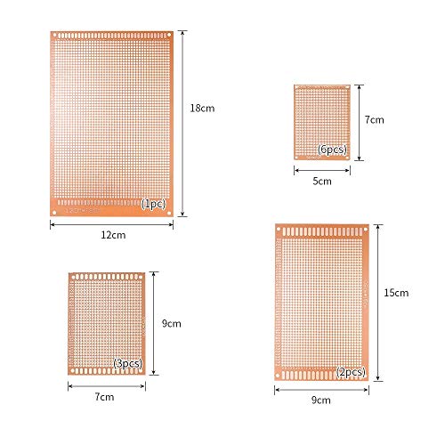 AppleLand 12pcs Prototype PCB Board Breadboard Universal Printed Circuit Board Kit for Electronic DIY Project - Quarkscm - Thumbnail 2