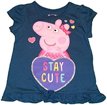 Peppa Pig STAY CUTE Toddler 2t-5t Girls Ruffle Tee (3t)