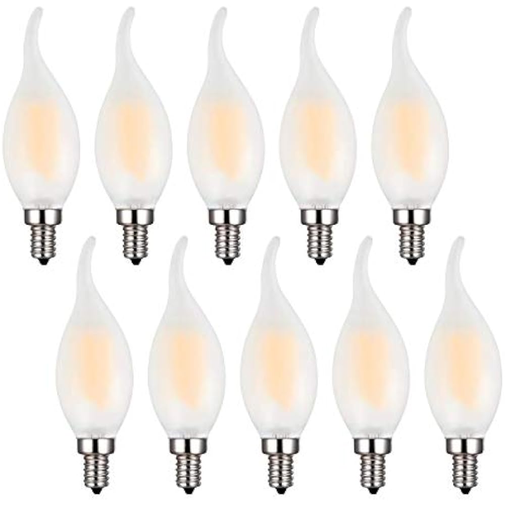 E12 LED Bulbs, 6W Candelabra Light B11 Chandelier Filament ...