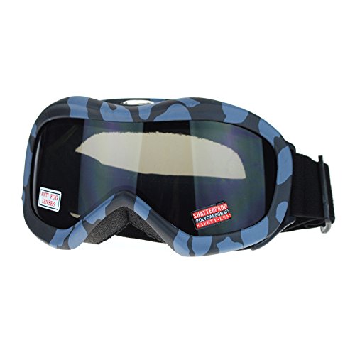 Ski Snowboard Goggles Anti Fog Shatter Proof Gray Lens Camo Print Gray Blue