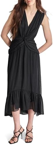 dkny halter midi dress DKNY Women's Sleeveless Halter Floral Print Midi Fit and Flare Dress, Ivory, 4