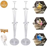 Tinabless Balloon Stand Kit 2 Sets of Clear Table Desktop Balloon Holder with 7 Balloon Sticks, 7 Balloon Cups and 1 Balloon Base for Birthdays | Wedding Parties, Holidays, and Anniversary Decoratio