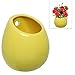 MyGift Wall Mounted 4 Inch Ceramic Yellow Plant Sconce, Decorative Flower Cactus Succulent Planter Vase