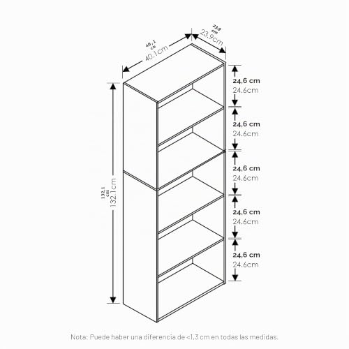 Furinno Luder 5 Tier Open Bookcase, Black Wood