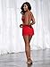 Dreamgirl Women's Soft Jersey Sleepwear Chemise with Delicate Lace Insets, Red/Black, Small