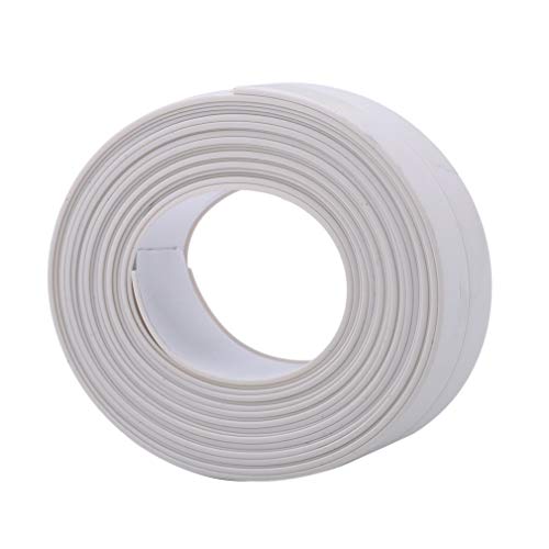 GloryMM Self-Adhesive Wallpaper Shower Toilet Wall Sealant Corner Waterproof Tape Table Edge Floor Vinyl Wall,White