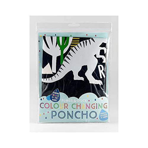 Floss & Rock Magic Color Change Poncho - Girls and Boys Rain Jacket (Dinosaur)