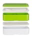 Stackable Spillproof Bento/Lunch Box Sleek and Sophisticated Design Container for Adults Including Fork Knife and Spoon with Movable Divider (Green)