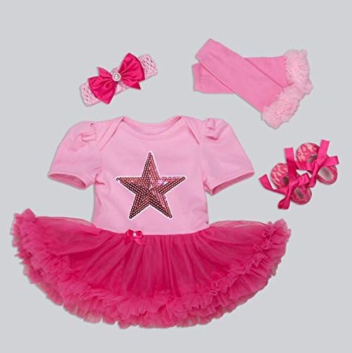 Baby Pink short sleeve Puff skirt Tutu Dress for 20"- 22" Reborn Doll Girl Baby Clothing Baby Star Dress