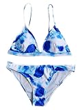 SweatyRocks Women's Bathing Suit Vintage Tie Dye Padded Triangle Bikini Swimsuit