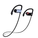 Bluetooth Headphones, iXCC Bluetooth 4.0 Wireless Stereo Headset In-ear Noise Cancelling Sweatproof Sport Earbuds with Mic for Smartphones - Silver