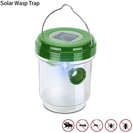 MarlaMall Wasp Trap Catcher, Life Outdoor Solar Powered Trap with Ultraviolet LED Light for Bees, Wasps, Hornets, Yellow Jackets, Bugs and More