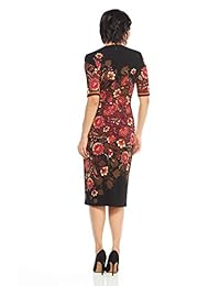 Maggy London Scuba Crepe - Sábana con mangas de codo, diseño floral