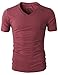 H2H Mens Casual Slim Fit Short Sleeve V-neck T-Shirt Of Various Colors
