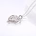 Caperci Diamond Accent Double Heart Pendant Necklace in Sterling Silver and White Cubic Zirconia, 18