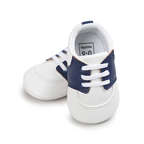 Fire Frog Baby Saddle Shoes for Boys Girl Infant Lace-up Sneakers Dark Blue 0-6 Months - Thumbnail 2