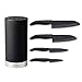 Kyocera Revolution Kitchen Knife Block Set, Blade Sizes: 7-inch, 5.5-inch, 4.5-inch, 3-inch, Black