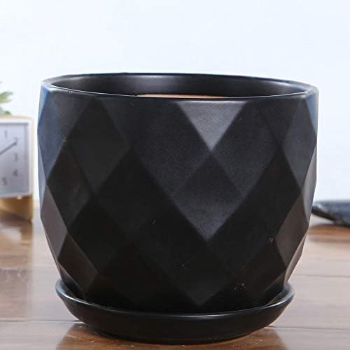 Faturt Household Ceramic Decorative Flower Pot Creative Green Radish Chlorophytum Planter with Tray Drain Drainage Hole Balcony Flower Pot Indoor Outdoor Succulents Green Plant Pot