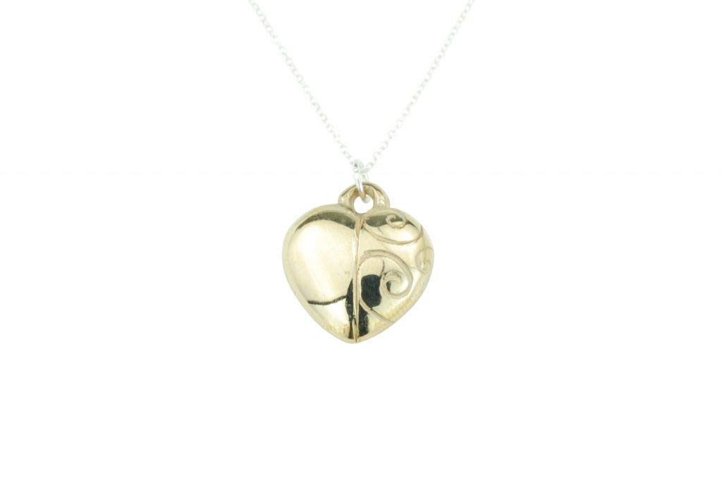 Swirl Heart 8th Wedding Anniversary Ladies Necklace - Bronze