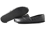 Townforst Women's Slip and Oil Resistant Non Slip Work Shoes Jess PU Leather Slip-On Black Flat 8.5