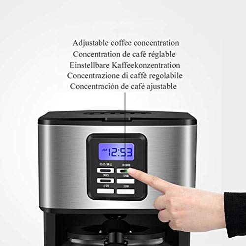 BJLWTQ Filterkaffeemaschine, 1.8L Kapazität Kaffeemaschine Programmierbare 24-Stunden-Timer mit LCD-Display, Kaffee… – Bild 4