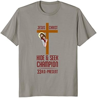 Funny Jesus Christ Hide and Seek Champion - Atheist Apparel T-Shirt