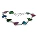 Colorful Cute Heart Abalone Paua Shell Designer Silver Jewelry Love Bracelet for Girl Woman