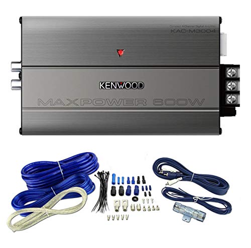 Kenwood KAC-M3004 4 Channel 600 Watt Amp Marine ATV Boat Amplifier + Wiring Kit