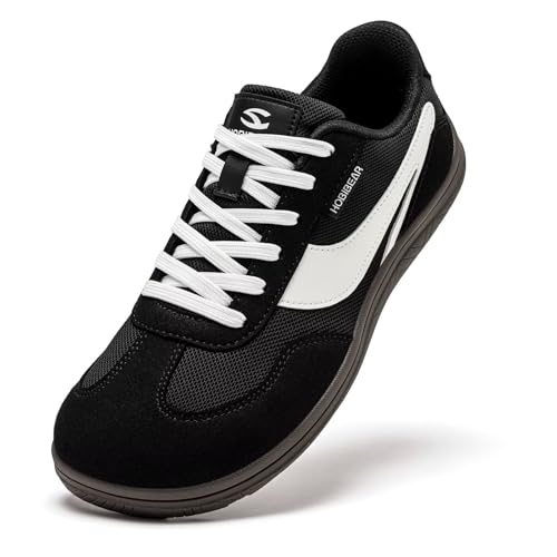 HOBIBEAR Unisex Wide Barefoot Minimalist Shoes for Men Women Walking Sneakers Black/White at Amazon