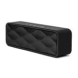 Bluetooth Speakers, TANGLEI Portable Wireless Bluetooth Speaker with HD Audio and Enhanced Bass, Built-In Dual Driver Speakerphone, Handsfree Calling, FM Radio and TF Card Slot, Black