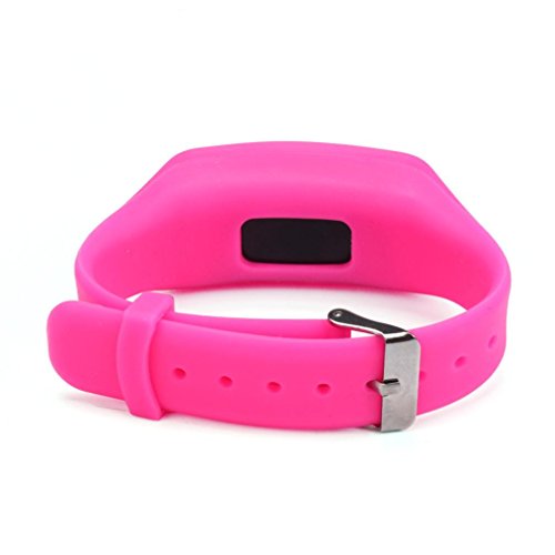 Sports Watch,FUNIC Digital LCD Pedometer Run Step Walking Distance Calorie Counter Watch (Hot Pink)