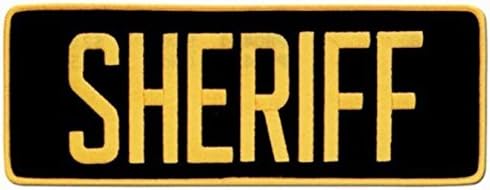 Sheriff Deputy Officer Large Uniform Shirt Jacket Back Patch Emblem 11" x 4" w/ 3" High GOLD letters on BLACK