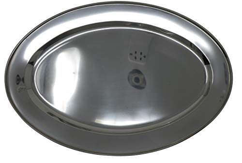 Stainless Steel Oval Platter 16" Serving Platter | Serving Tray for Daily Use, Fall, Autumn, Harvest, Thanksgiving Party Supply
