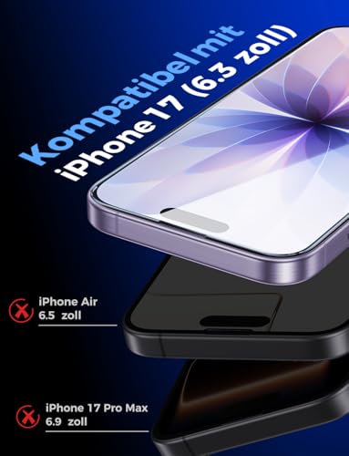 MAGIC JOHN Pack of 2 for iPhone 17 for Protective Glass (6.3 Inch), Auto Dust Elimination, 9H, HD Clear, Bubble-Free, Easy Installation