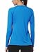 Baleaf Women's Long Sleeve Baselayer Workout Shirts Heather Blue Size L