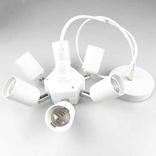 Hardwire Cord Ceiling Pendant Light Fixture kit with 7 E26 E27 Universal Hanging lamp holder,Socket with 360 Degrees Adjustable 180 Degree Bending