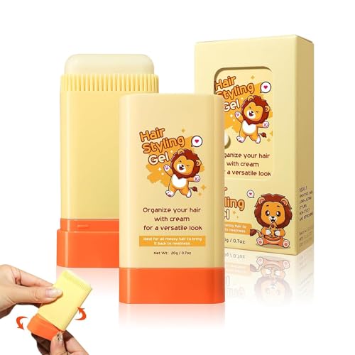Hair Wax Stick for Kids Styling, 2-in-1 Design with Built-in Comb for Children Hair Styling Gel, Moisturizing, Natural Ingredients Refreshing and Non-Greasy, Easy to Styling