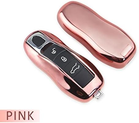 Electroplated TPU Smart key Fob Cover Skin Case for Porsche Durable Anti Shock Car Vehicle Chrome Metalic Mirror Effect