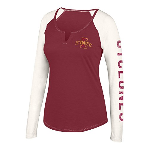 J America NCAA Women's Notch Neck Long Sleeve Tee Shirt