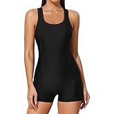 beautyin Women Athletic One Piece Boyleg Racerback Swimming Suits Bathing Suit