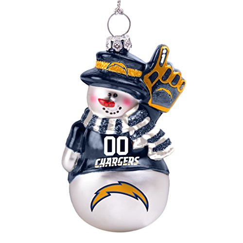 NFL San Diego Chargers Glitter Snowman Ornament