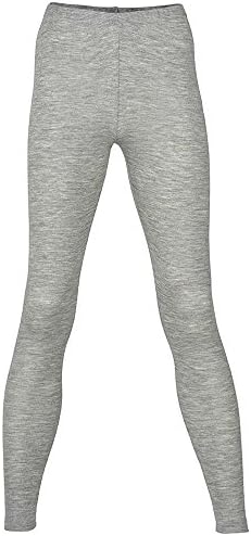 EcoAble Apparel Women’s Thermal Leggings Pants Base Layer, Organic Merino Wool Silk Blend (42-44/Medium, Grey)