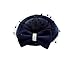 Women's Fascinators Hat Pillbox Hat Cocktail Party Hat with Dot Veil Bowknot Hair Clip, Dark Navy Blue, One Size