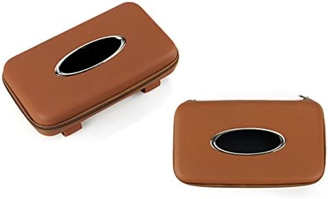 PythonWorld Car Sun Visor PU Leather Box Tissue Box Paper Towel Box Holder Car Automotive Organizer