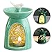 WANYA Ceramic Tea Light Holder Wax Melter, Essential Oil Diffuser Candle Holder, Candle Warmer Bathroom Decor Gift,Green