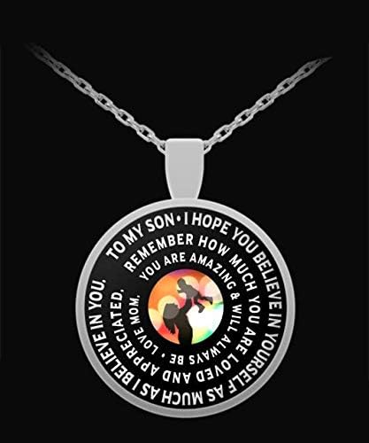 mother son necklace pendant