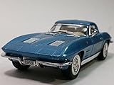 Kinsmart 1963 Powder Blue Chevy Corvette Stingray Hardtop 1/36 Scale Diecast Car