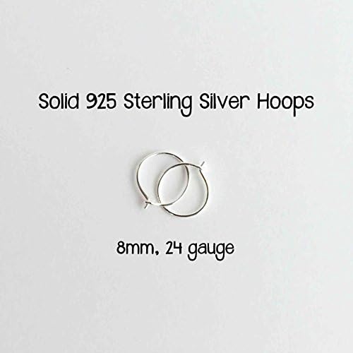 Mini Sterling Silver Hoops 8mm 24 Gauge