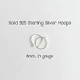 Mini Sterling Silver Hoops 8mm 24 Gauge